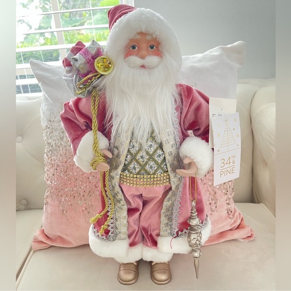 Other - NWT Vintage chic pink Blush Standing Santa Clause